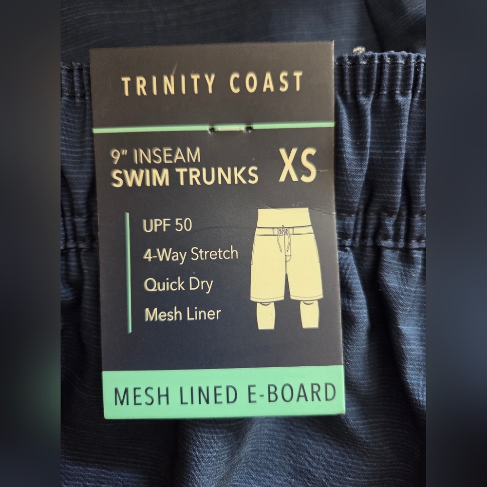 Men's Trinity Coast Blue Striped Swim Shorts - NWT! - Picture 6 of 7